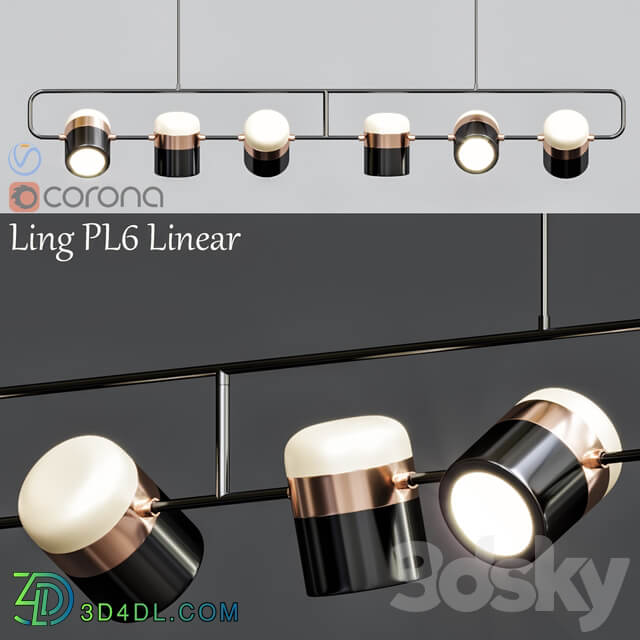 Ling PL6 Linear Pendant light 3D Models