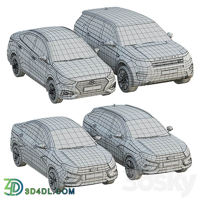 Set of low poly cars 1