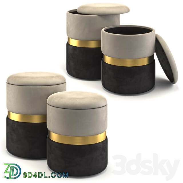 Set of 2 ottomans New York My Interno