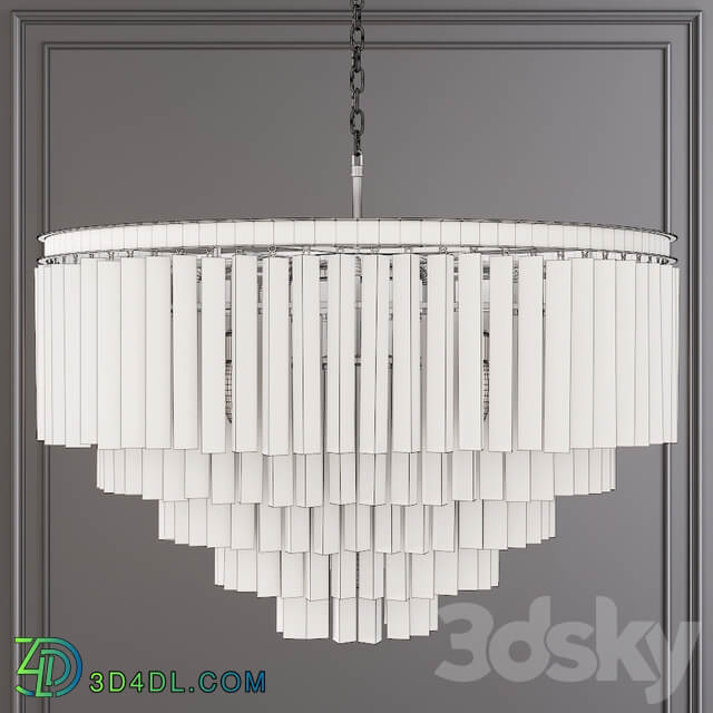 Restoration Hardware 1920S ODEON CLEAR GLASS FRINGE 5 TIER CHANDELIER Black Pendant light 3D Models