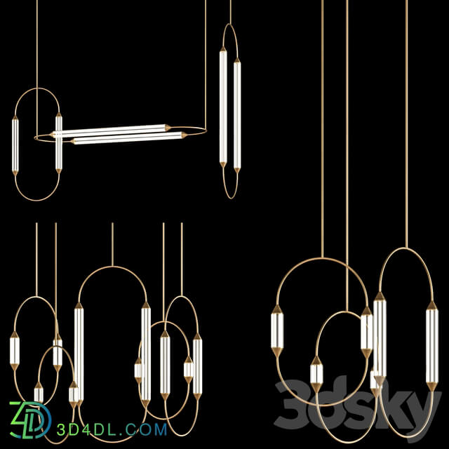 Giopato Coombes Cirque Chandelier set Pendant light 3D Models
