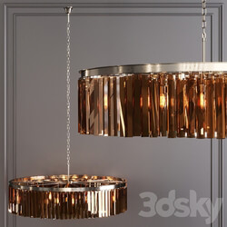 Restoration Hardware 1920S ODEON RHYS SMOKE GLASS PRISM ROUND CHANDELIER 43 Nickel Pendant light 3D Models 