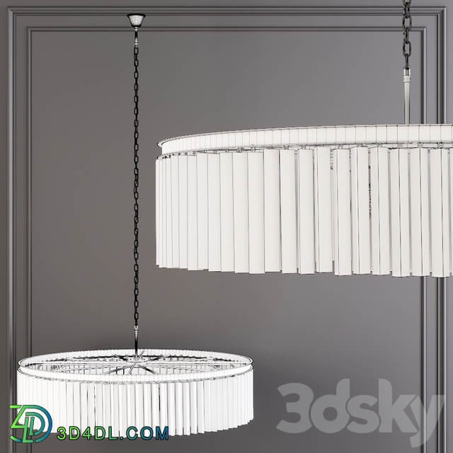 Restoration Hardware 1920S ODEON RHYS SMOKE GLASS PRISM ROUND CHANDELIER 43 Nickel Pendant light 3D Models