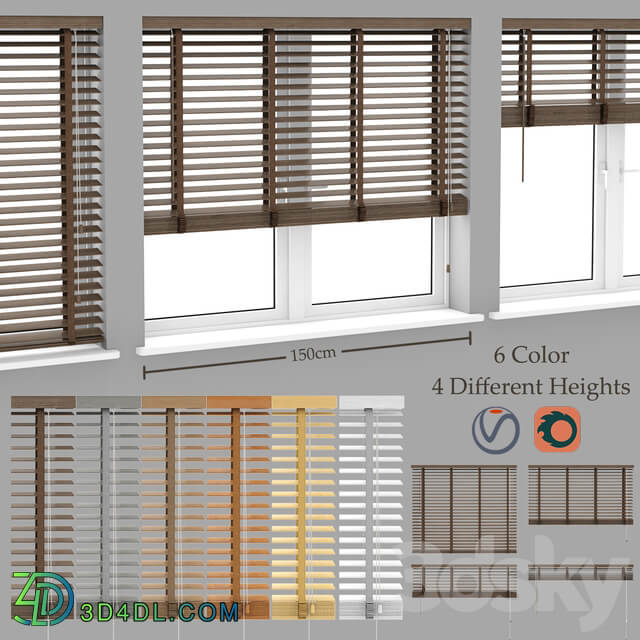 Wood blinds venetian