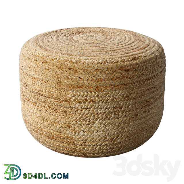 Braided jute pouf