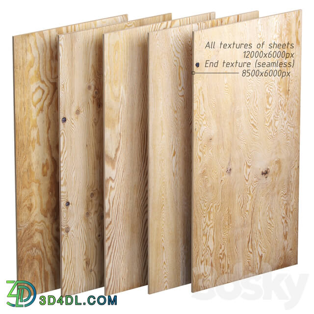 Set of plywood sheets. 5 items