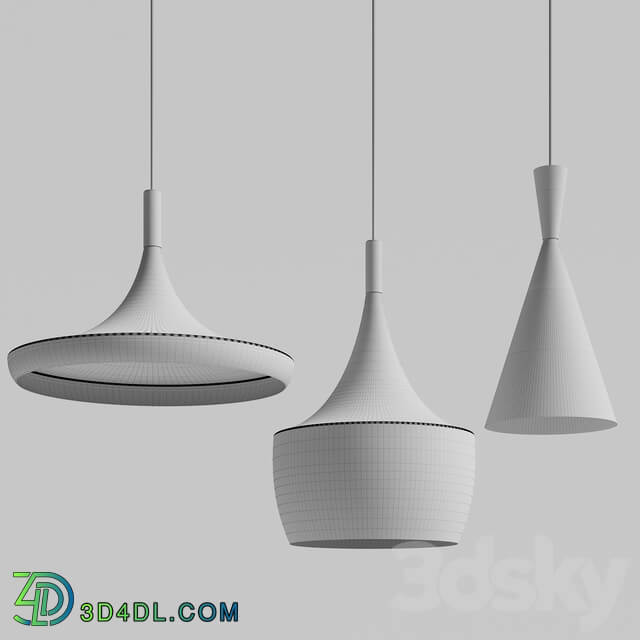Hanging lamp set Pendant light 3D Models