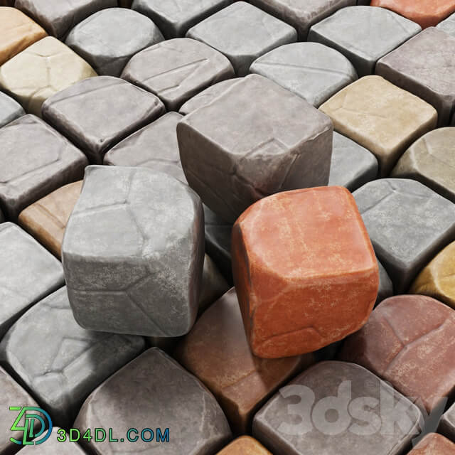 Cube stone granite decoration Stone cubes for decoration. Paving stones 