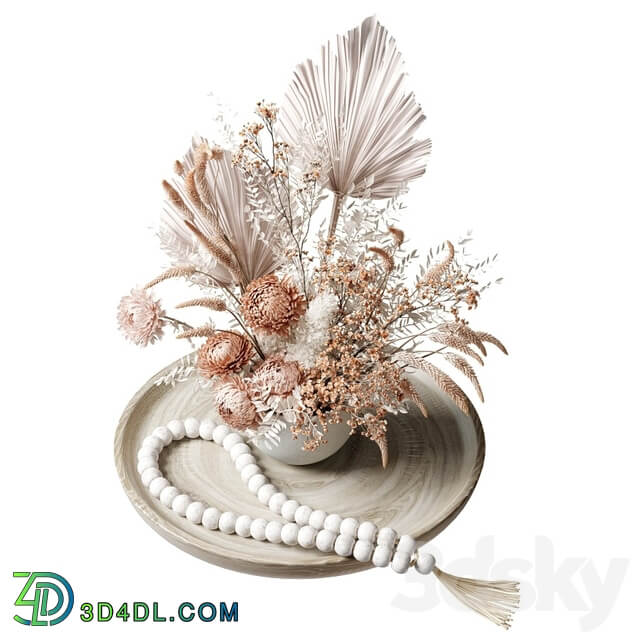 Bouquet of dried flowers with chrysanthemums 34
