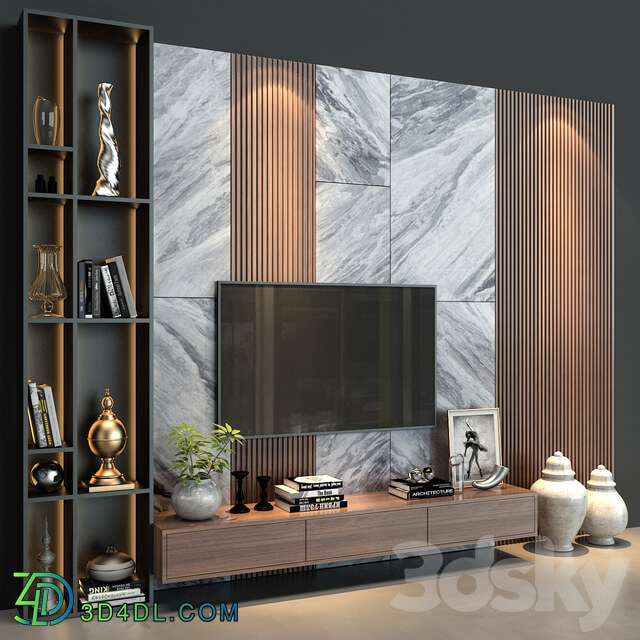 TV Wall set 47 3D Models