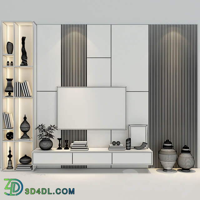 TV Wall set 47 3D Models