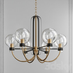 Pendant light Bauhaus Bronze Satin Brass 5 Light Chandelier by Maxim Lighting 