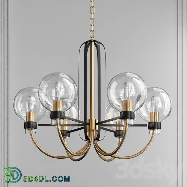 Pendant light Bauhaus Bronze Satin Brass 5 Light Chandelier by Maxim Lighting