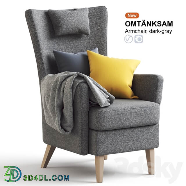 Dark Gray Armchair OMTANKSAM IKEA