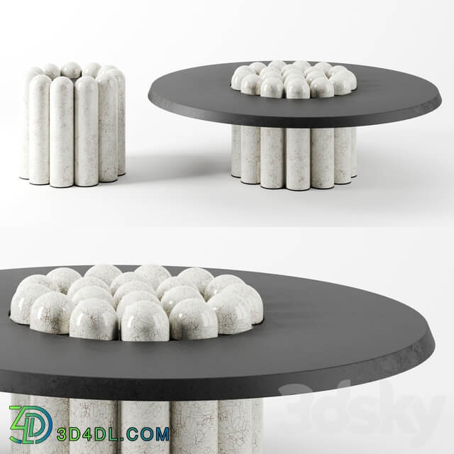 RAKU YAKI side tables by Emmanuelle Simon