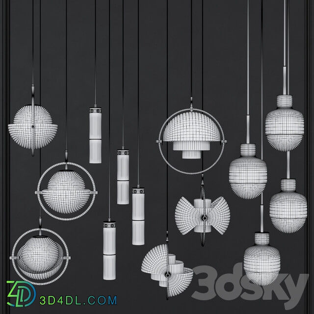 Pendant lights set 030 Pendant light 3D Models