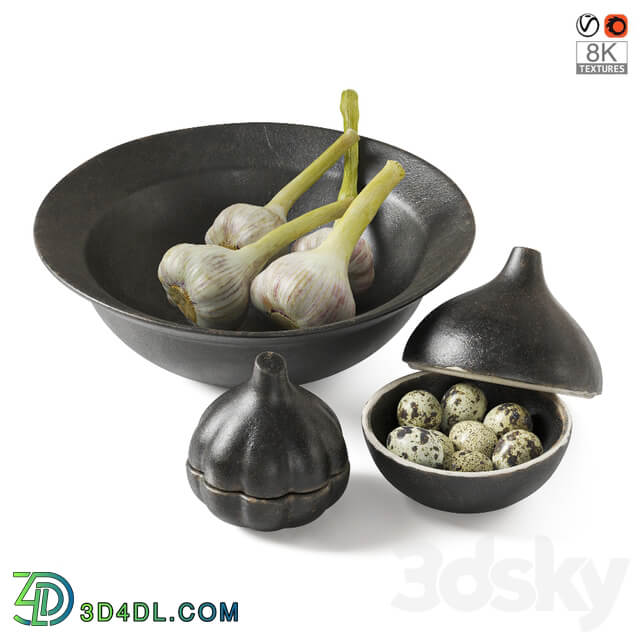 Kitchen decor set Other kitchen accessories 3D Models