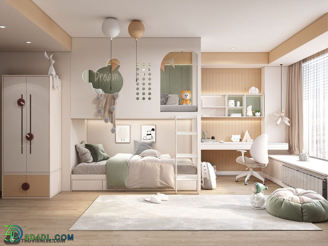  Children Room Interior Model by Huy Hieu Lee