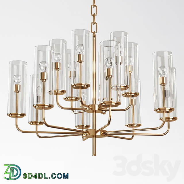 Wentworth 12 Light Shaded Tiered Chandelier Pendant light 3D Models