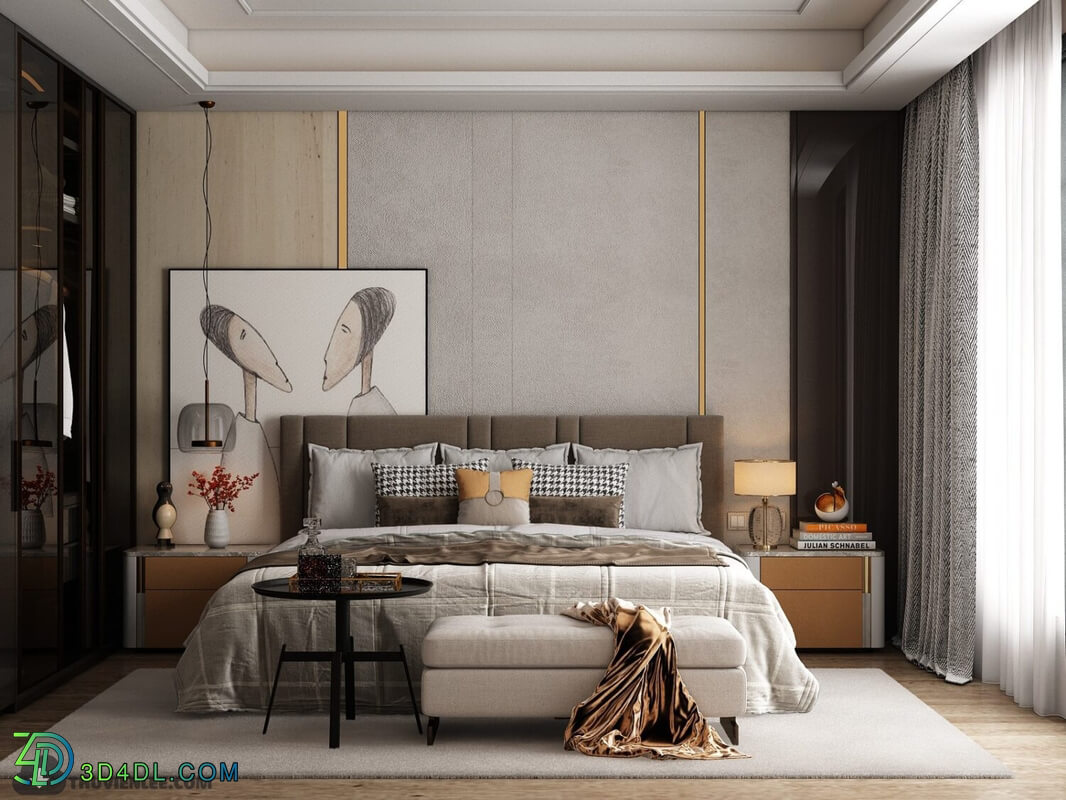  3D Bedroom Interior By Huy Hieu Lee