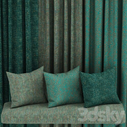 Miscellaneous set of fabric materials in green tones3 