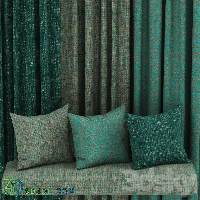 Miscellaneous set of fabric materials in green tones3
