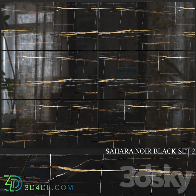 Decovita Sahara Noir Black 600x1200 Set 2