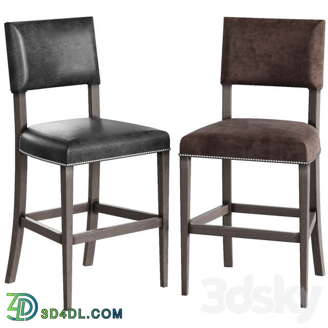 BERNHARDT Moore leather bar stool