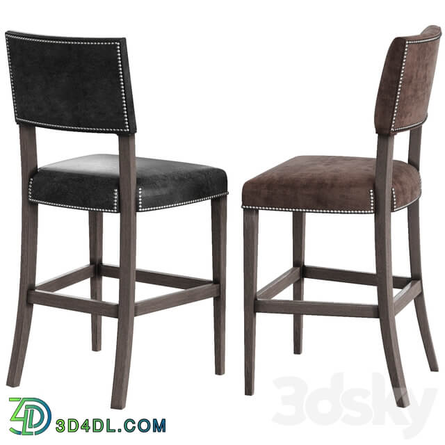 BERNHARDT Moore leather bar stool