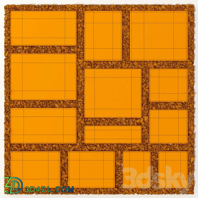 Paving tile square pebble n2 Paving tile square of pebble slabs