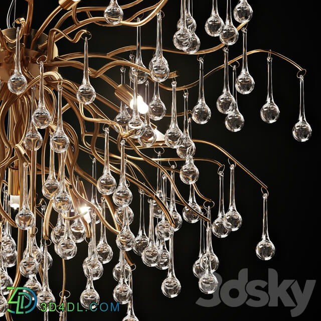 Chandelier with drop shaped pendants MARIAN Lampatron Pendant light 3D Models