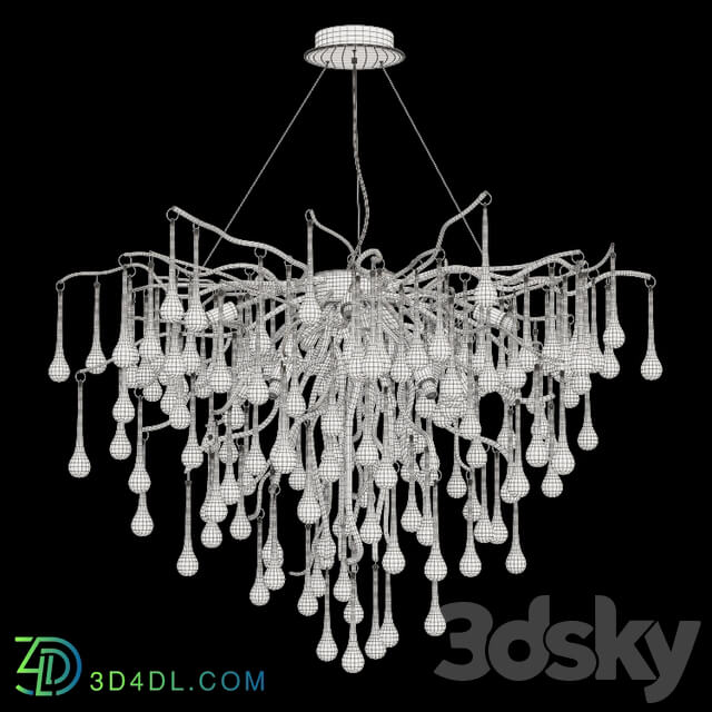 Chandelier with drop shaped pendants MARIAN Lampatron Pendant light 3D Models