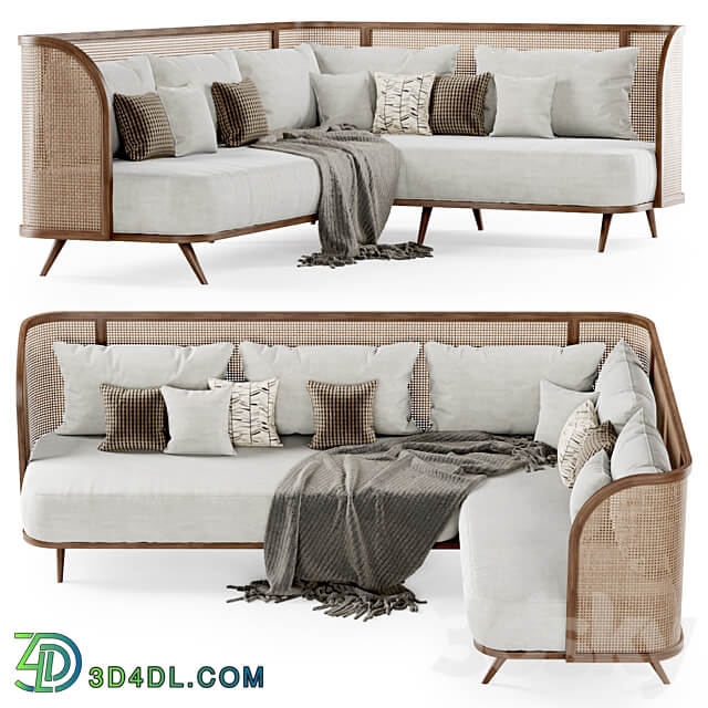 Large corner garden sofa HLC Large corner sofa rattan