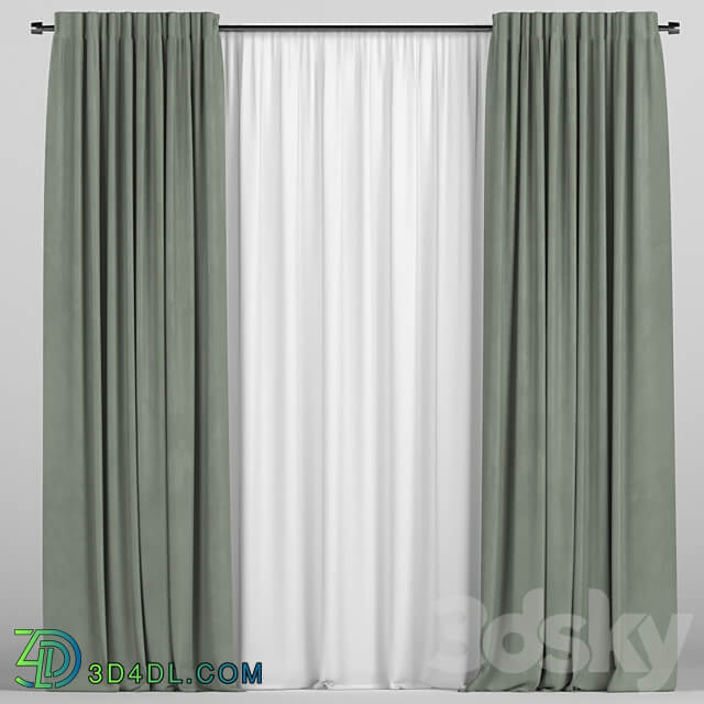 Curtains with tulle