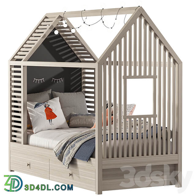 Children 39 s bed in the form of a house 3