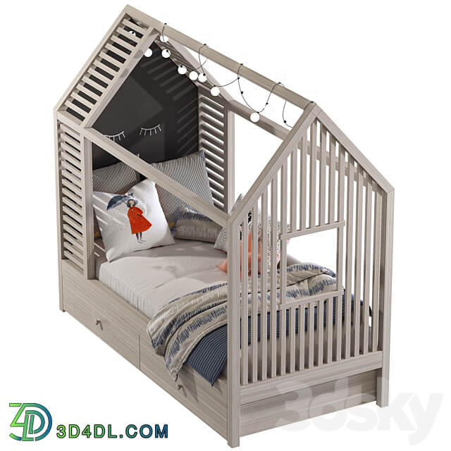 Children 39 s bed in the form of a house 3