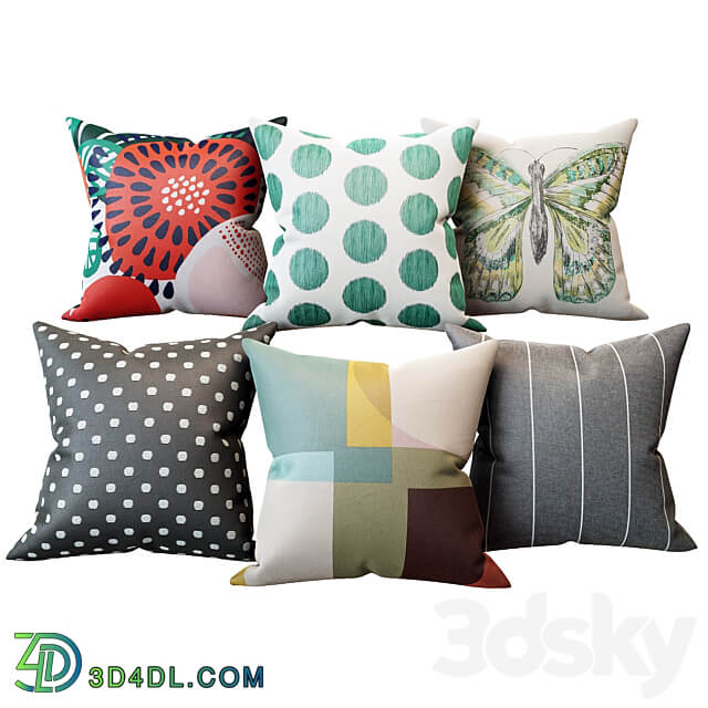 Set of decorative pillows IKEA 3D Models