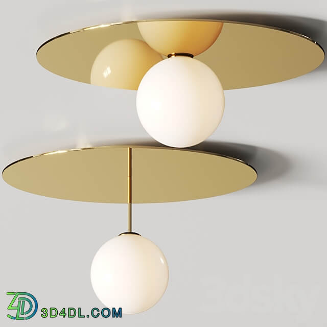 Ceiling lamp Atelier Areti Plate And Sphere Ceiling Lamps