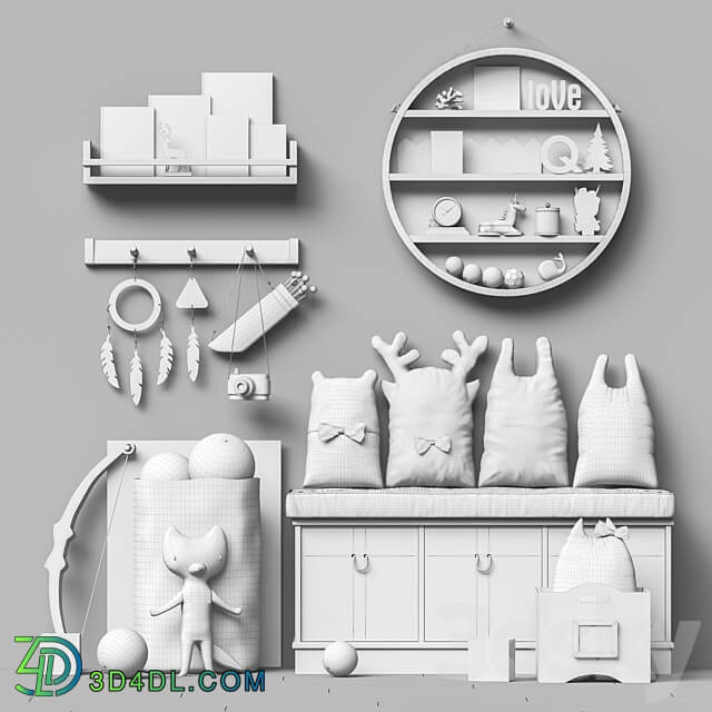 Toys and furniture set 99 Miscellaneous 3D Models
