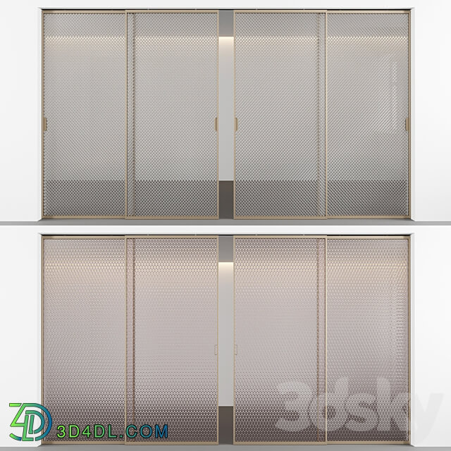 Sliding doors with embossed glass No. 3