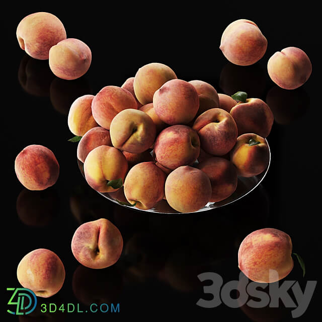 Peaches on a plate