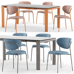 Table Chair Cozy chair and Dorian table connubia calligaris 
