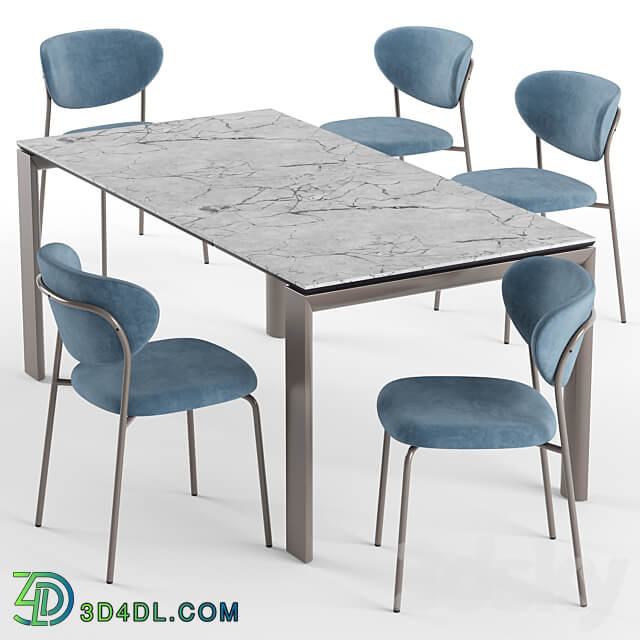 Table Chair Cozy chair and Dorian table connubia calligaris