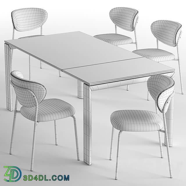 Table Chair Cozy chair and Dorian table connubia calligaris