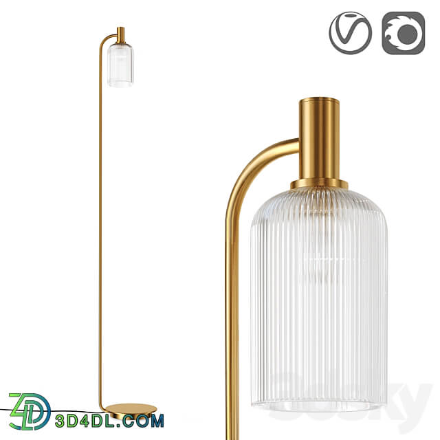 Brass and cut glass floor lamp Bogota