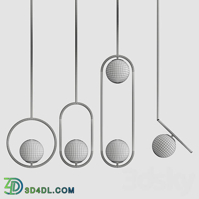 Pendant Lamp Hoop collection Pendant light 3D Models