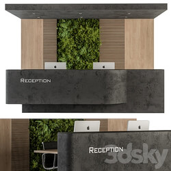 Reception Desk and Wall Decoration Set 07 