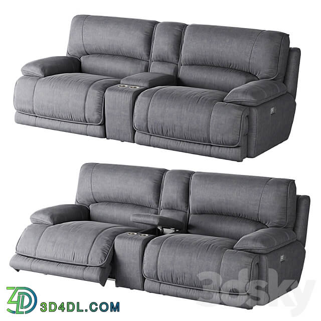 American Signature Furniture Mario 3 Piece Dual Power Reclining Sectional 3D Models