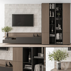 TV Wall Concrete and Wood Set 22 