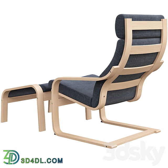 Poäng Chair with Stool Ikea